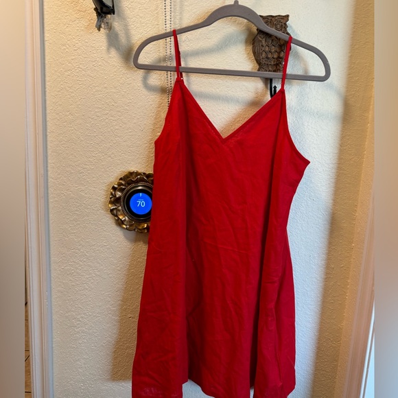 Express Dresses & Skirts - Express Vibrant Red V-Neck Linen Dress